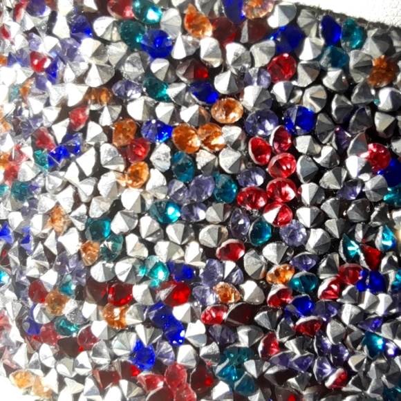 GUESS Colorful Glitter Sparkly Bedazzled Bling Crystal Magnetic Cuff Bracelet - Picture 5 of 11